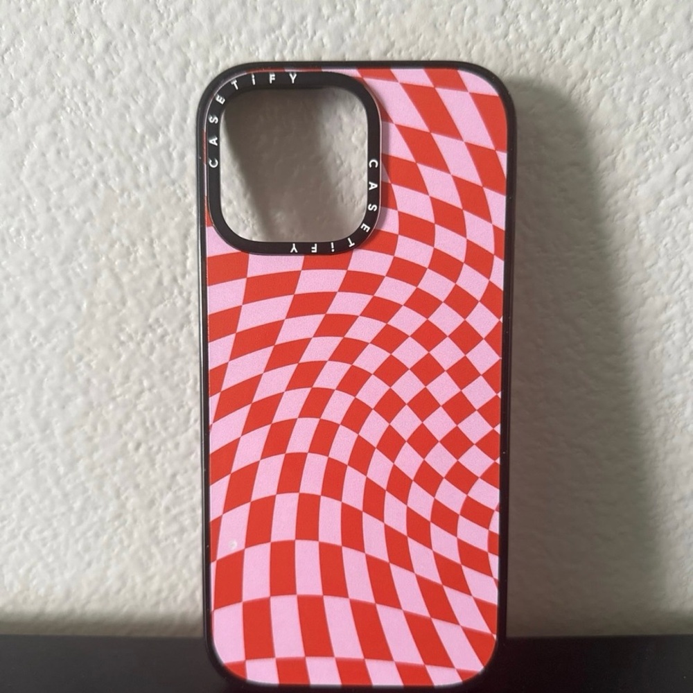 Casetify Red and Pink Optical Illusion Phone Case